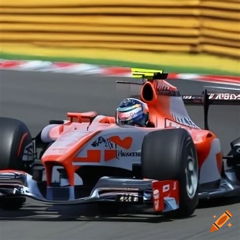 Formula 1 Cars Racing Around Corners On Craiyon