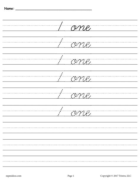 Cursive Writing Numbers Worksheets