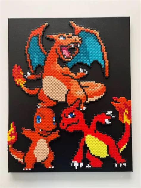 Pixel Art Perles A Repasser Tableau Pokemon Des Evolutions De