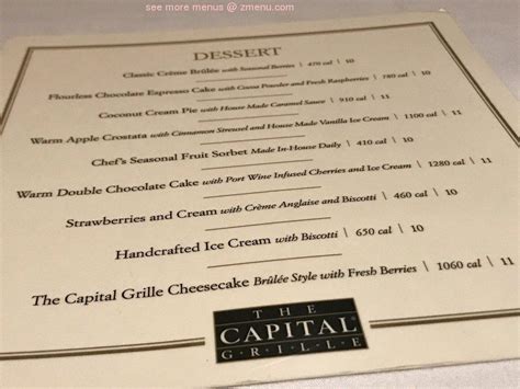 Online Menu Of The Capital Grille Restaurant Burlington Massachusetts