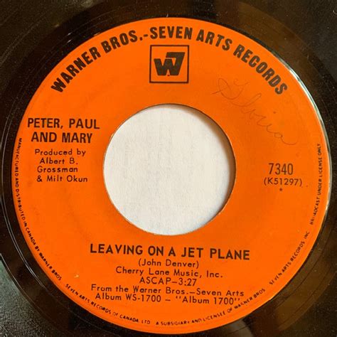 Peter Paul And Mary Leaving On A Jet Plane 1969 Vinyl Discogs