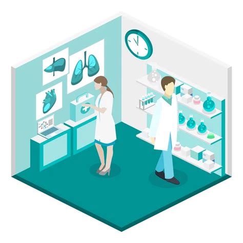 Isometric Interior Of Science Laboratory Stock Vector Reenya