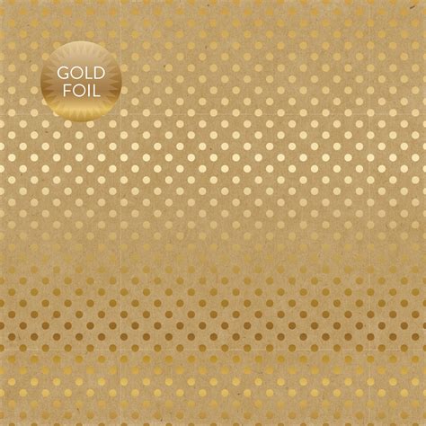 Kraft Gold Foil Dot 12x12 Dots And Stripes Cardstock The 12x12