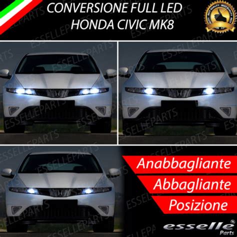 CONVERSIONE FARI FULL LED HONDA CIVIC 8 6000K LED CANBUS ALTA