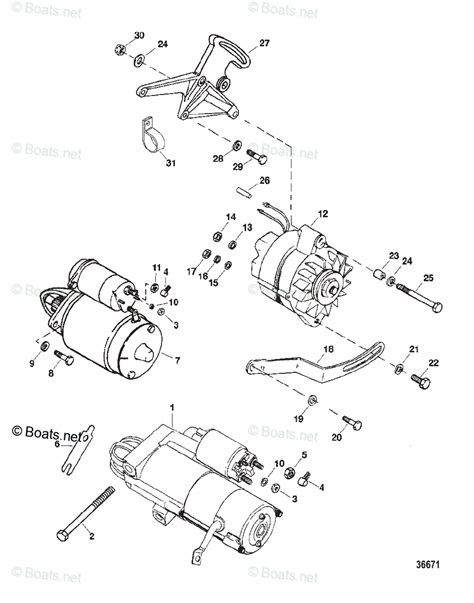 Mercruiser Sterndrive Gas Engines Oem Parts Diagram For Starter And Alternator