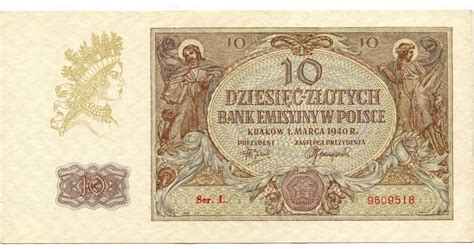 Polen 10 Zlotych 1940 Unc Ma Shops