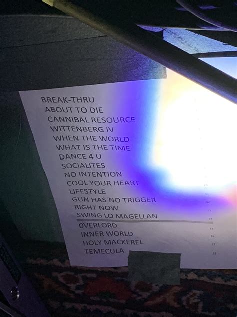 Set List From Hamden They Played Three New Songs Overlord Inner