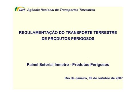 PDF REGULAMENTAÇÃO DO TRANSPORTE TERRESTRE DE rweb01s inmetro gov br