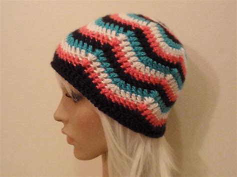 completed crochet zig-zag hat prototypes - Jenn Likes Yarn