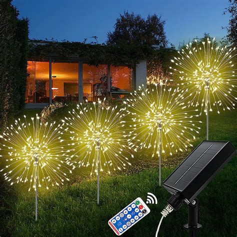 Lampe Solaire Exterieur Jardin Pi Ces Led Feu D Artifice Fil De