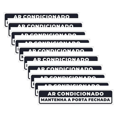 Kit 10 Placas de Sinalização Ar Condicionado Mantenha a Porta Fechada