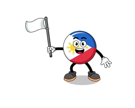 Premium Vector Cartoon Illustration Of Philippines Flag Holding A