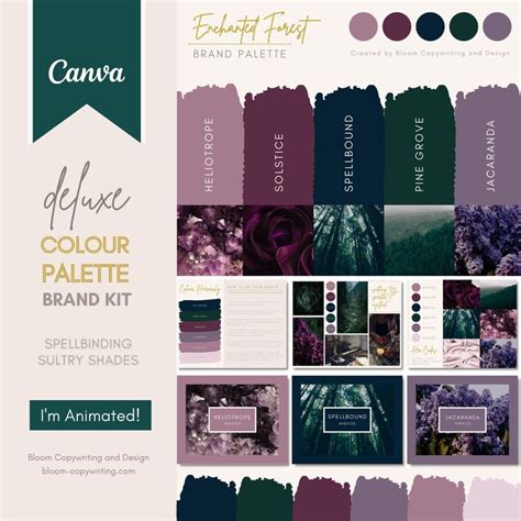 Deluxe Brand Palette Editable Canva Colour Palette With Hex Etsy In