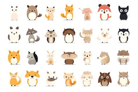 Premium AI Image | Collection of cartoon animals isolated on white ...