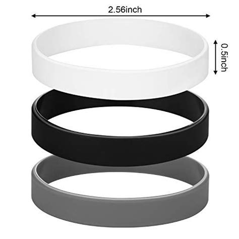 Jovitec Pieces Rubber Bracelets Solid Color Silicone Wristbands