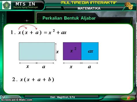 video pembelajaran perkalian bentuk aljabar youtube