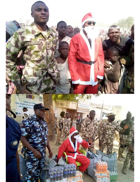 Nigerian Soldier Turns Father Christmas On Christmas Day Gives Out