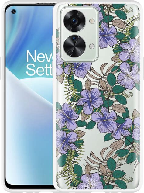 Cazy Hoesje Geschikt Voor Oneplus Nord T Purple Flowers Bol