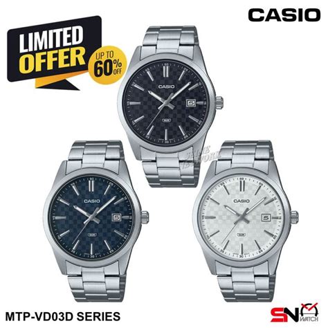 Casio Men Watch Mtp Vd D Series Sdate Display Quartz Analog Stainless