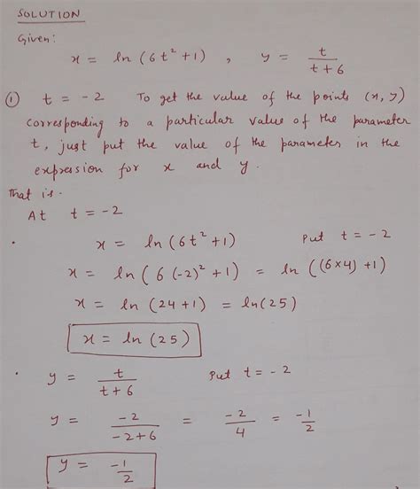 [solved] For The Given Parametric Equations Find The Points X Y