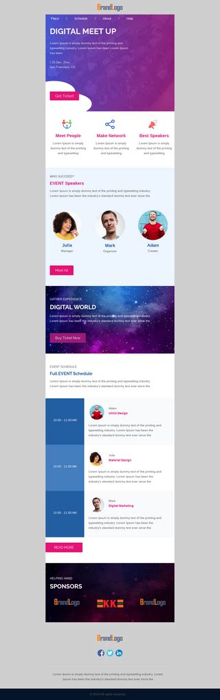 Digital Meet Up Email Template | Unlayer