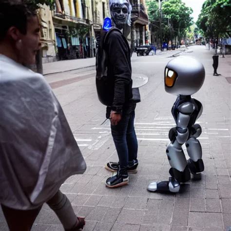 Humanoid Robots In The Streets Of Buenos Aires Stable Diffusion