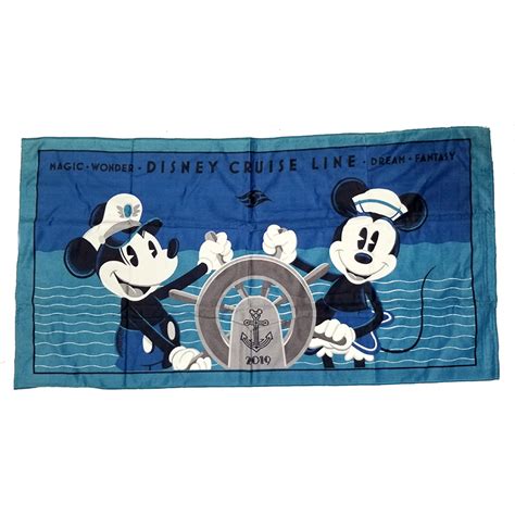 Disney Beach Towel - Disney Cruise Line Captain Mickey Mouse and Minnie