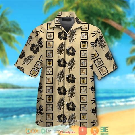 HOT NFL NEW Orleans Saints hibiscus leaf square pattern Hawaii Set ...