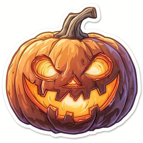 Jack O Lantern Sticker Design Cute Creepy Halloween Decal Artwork