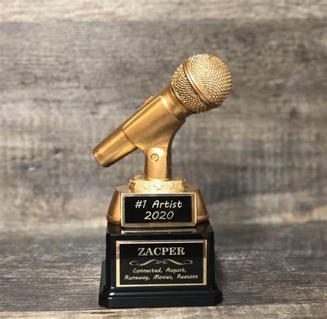 Golden Microphone Trophy Karaoke Best Singer Award Funny Etsy