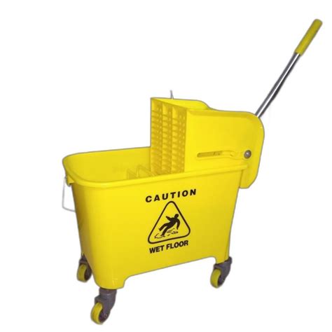 Yellow Plastic Wringer Mopping Trolley For Hospitals At Rs In