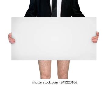 Naked Guy Holding Blank Sign Images Stock Photos Vectors