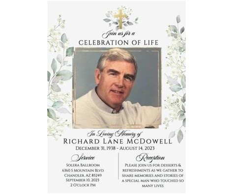 Richard Lane McDowell Obituary (2023) - Gilbert, AZ - Gilbert Memorial ...