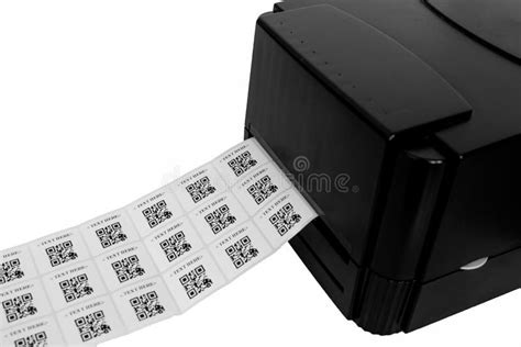 Isolated QR Code Sticker Label Printer Stock Image - Image of paper ...