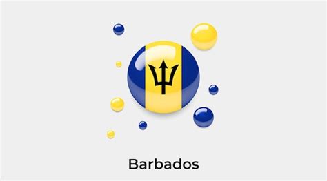 Premium Vector Barbados Flag Glossy Bubbles Icon Vector Illustration