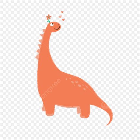 Cartoon Cute Dinosaur Clipart Hd PNG Orange Tall Cute Cartoon Dinosaur