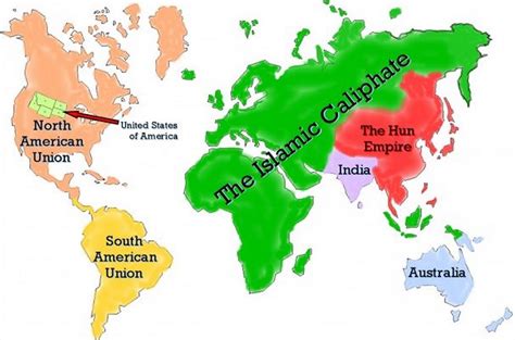 The World Map 2191. The Islamic Caliphate controls Europe, Africa and ...