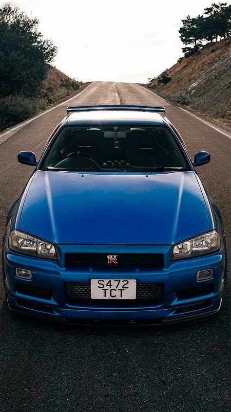 Horizonte Nissan Gtr R34 Azul Coche Superdeportivo Deportes