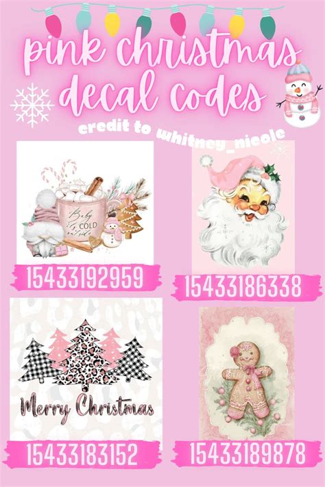 Bloxburg Pink Christmas Decals Christmas Decals Bloxburg Decals