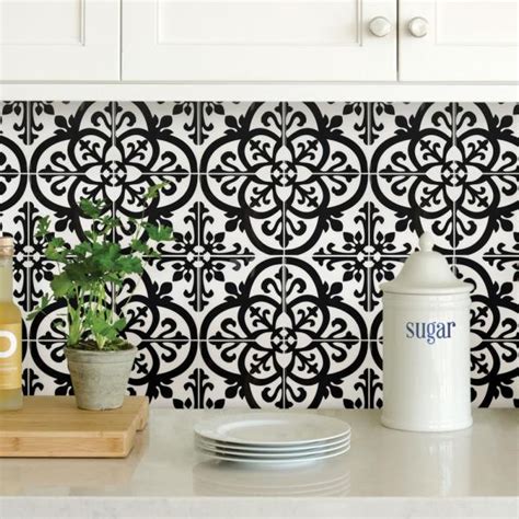 Inhome Avignon 10 In X 10 In Black Peel And Stick Backsplash Tiles Nh2956 The Home Depot