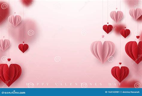 Valentines Day Hearts Vector Background. Happy Valentines Day Greeting Card Banner Design Stock ...