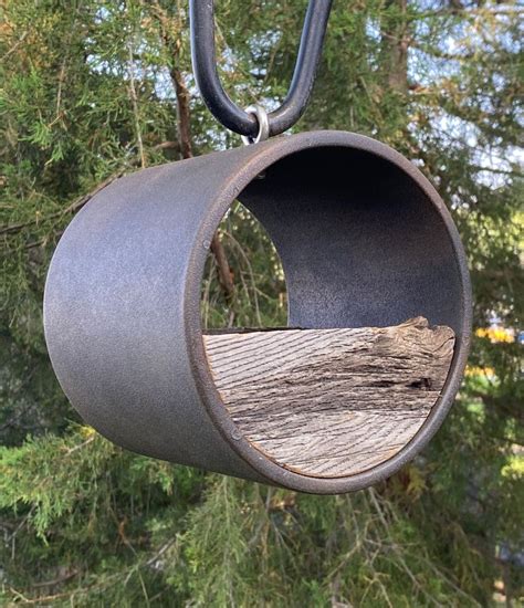 Artisan Modern Bird Feeder Large Tube Birdfeeder Aged Bronze Premium