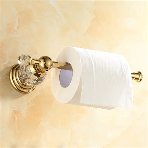 Gold Polished Toilet Paper Holder Solid Brass Bathroom Roll Paper