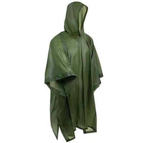 Poncho Impermeable De Lluvia Hosa Pvc Rain Poncho Verde Camping Sport