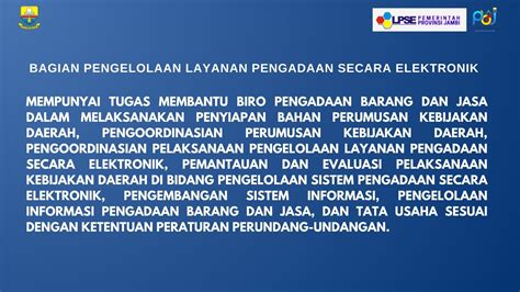 bagian pengelolaan lpse biro pengadaan barang jasa setda provinsi