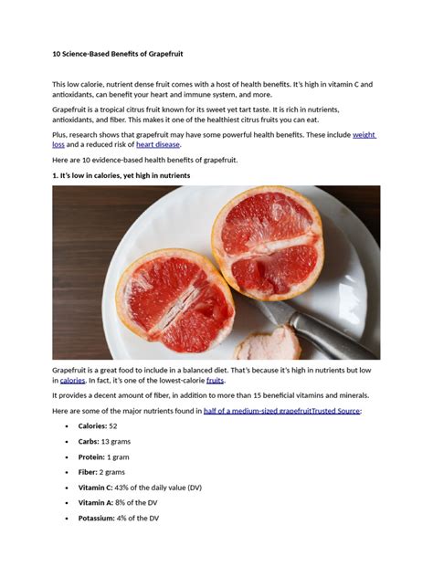 Grapefruit | PDF | Diet & Nutrition | Dietary Fiber