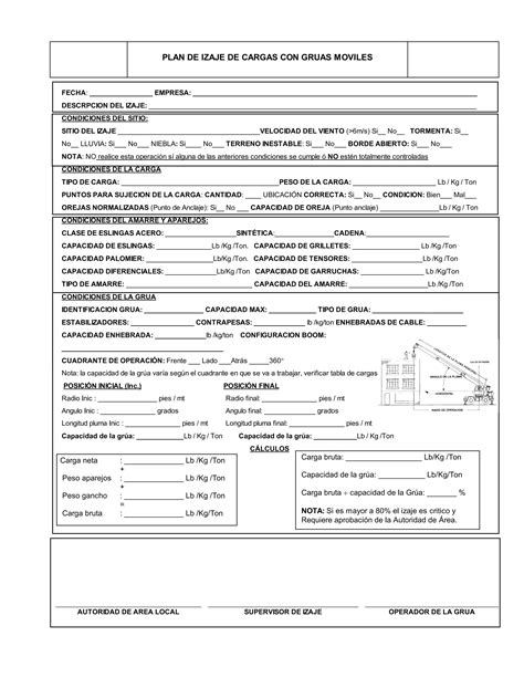 Formato Plan De Izaje De Cargas 08 10 2019 PDF