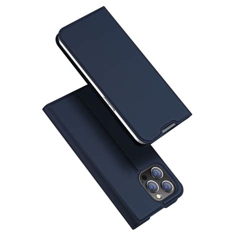 Dux Ducis Slim Bookcase Hoes Iphone Pro Max Blauw