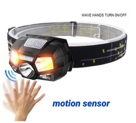 Jual Headlamp Motion Sensor Ultra Bright Rechargeable Waterproof 5 Mode Xpe Cob Led Senter