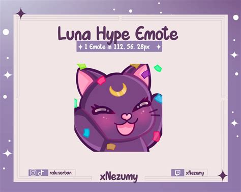 Twitch Emotes HYPE Luna Sailor Moon Anime Cute Chibi Emote Etsy